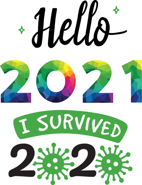 Transparent New Year Logo Green Meter for Welcome 2021 for New Year