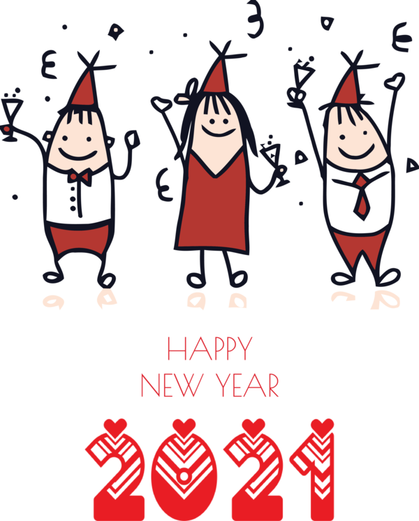 Transparent New Year Design Cartoon Drawing for Happy New Year 2021 for New Year