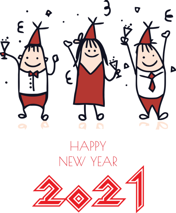 Transparent New Year Design Drawing Painting for Happy New Year 2021 for New Year