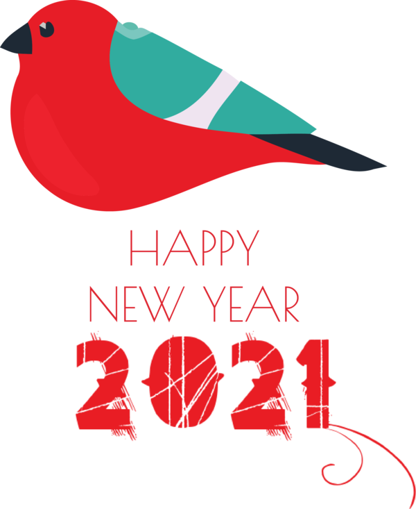 Transparent New Year Birds Design Beak for Happy New Year 2021 for New Year