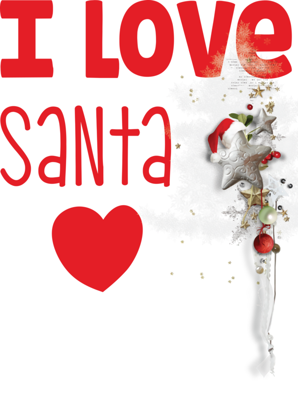 Transparent Christmas Watercolor painting Valentine's Day Heart for Santa for Christmas