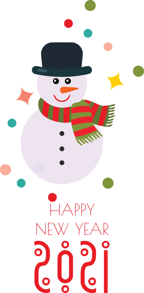 Transparent New Year Watercolor painting Snowman Drawing for Happy New Year 2021 for New Year