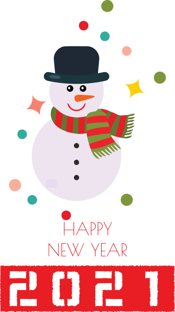 Transparent New Year Christmas tree Snowman Watercolor painting for Happy New Year 2021 for New Year