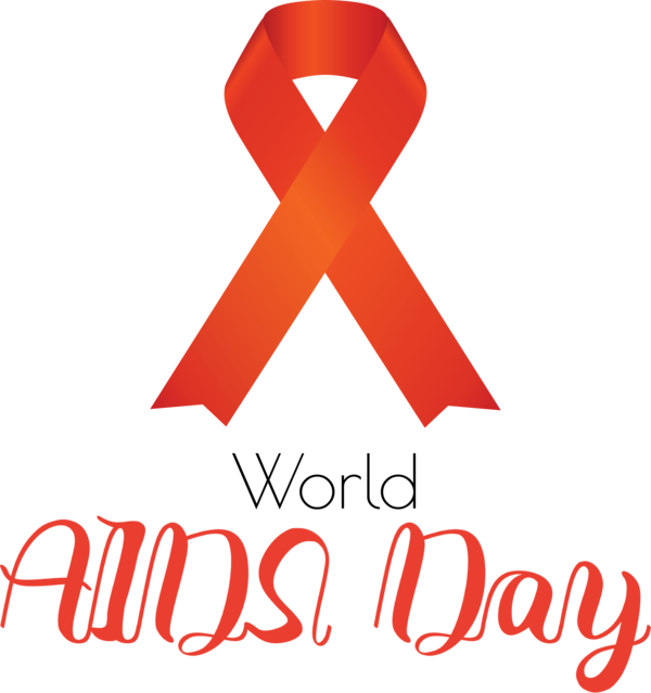 Transparent World Aids Day Logo Text Watercolor painting for Aids Day for World Aids Day