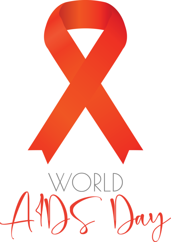 Transparent World Aids Day Rainbow Logo Calligraphy for Aids Day for World Aids Day
