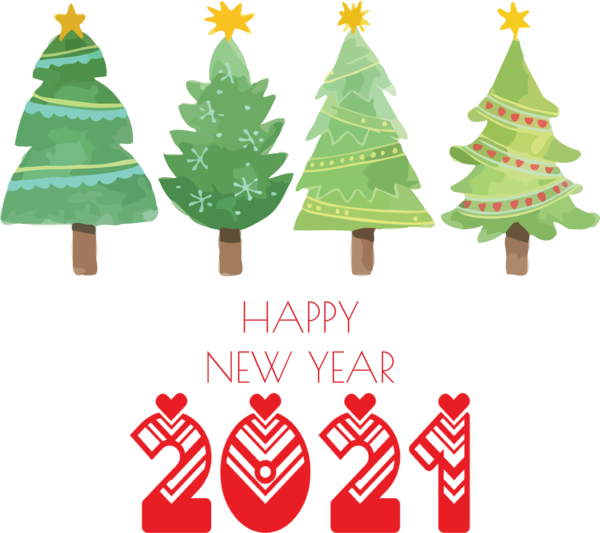 Transparent New Year Christmas Day Christmas tree New Year tree for Happy New Year 2021 for New Year