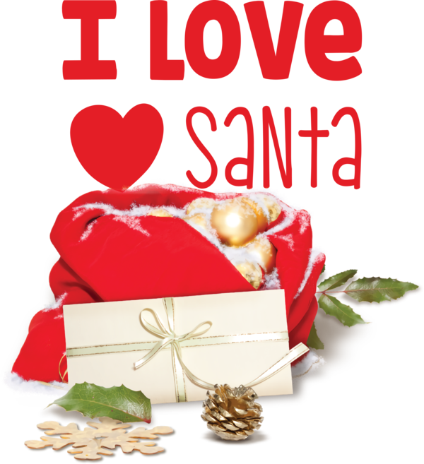 Transparent Christmas Text Logo Idea for Santa for Christmas