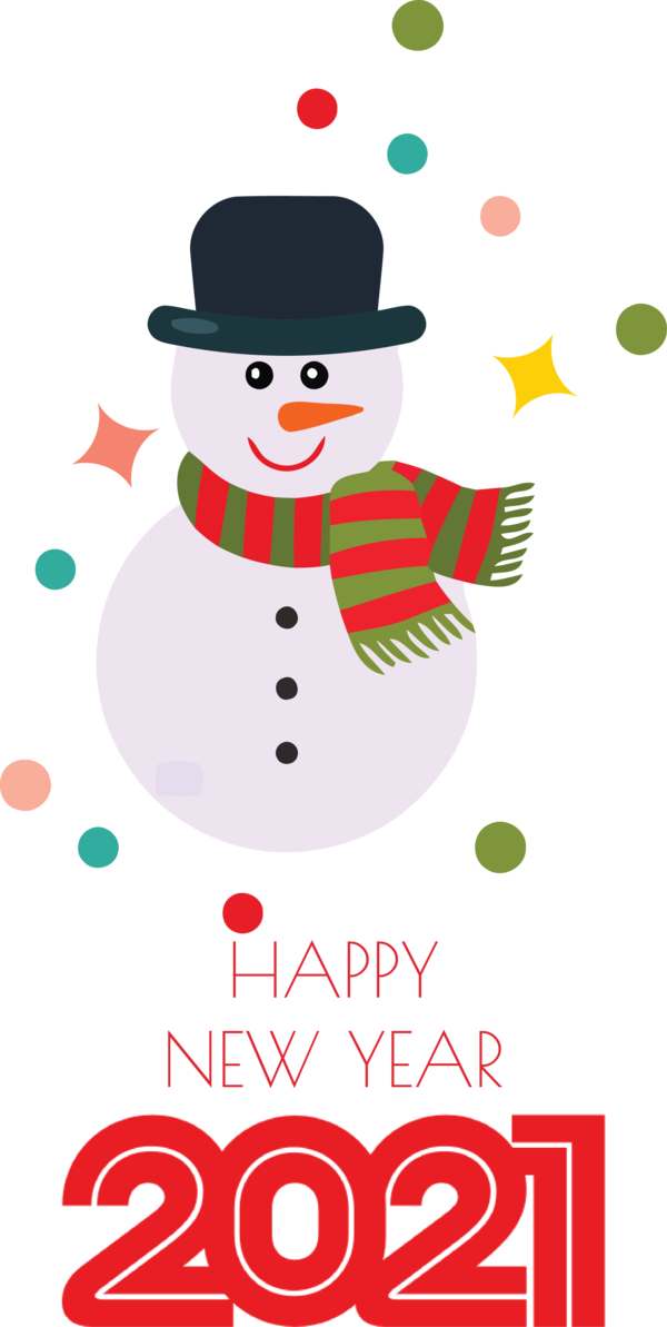 Transparent New Year Christmas tree Snowman Watercolor painting for Happy New Year 2021 for New Year