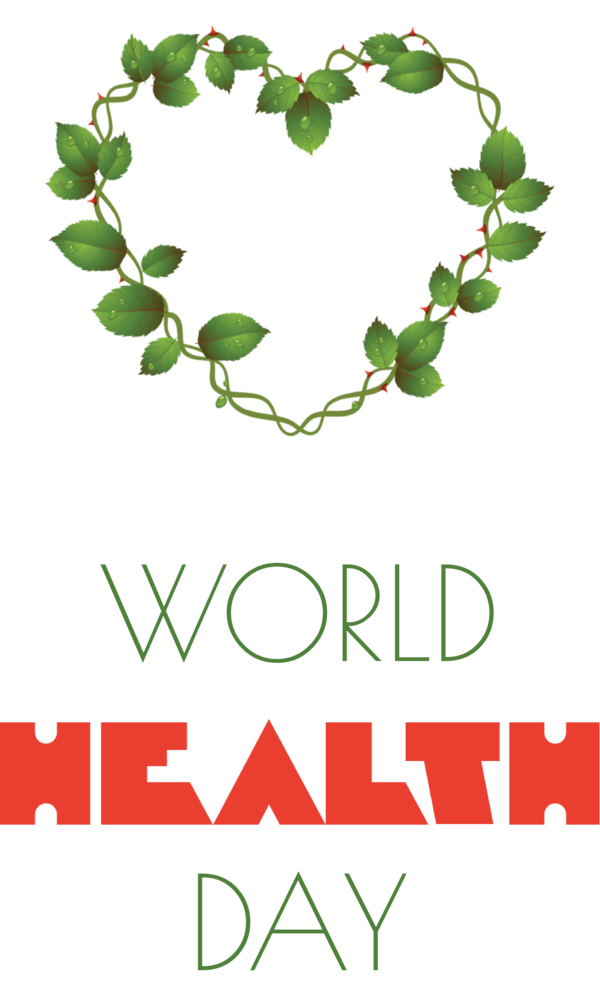 Transparent World Health Day Design Heart Leaf for Health Day for World Health Day