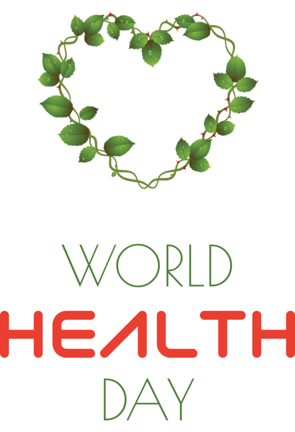 Transparent World Health Day Heart Design Leaf for Health Day for World Health Day