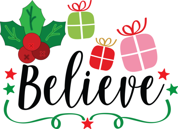 Transparent Christmas Floral design Design Logo for Santa for Christmas