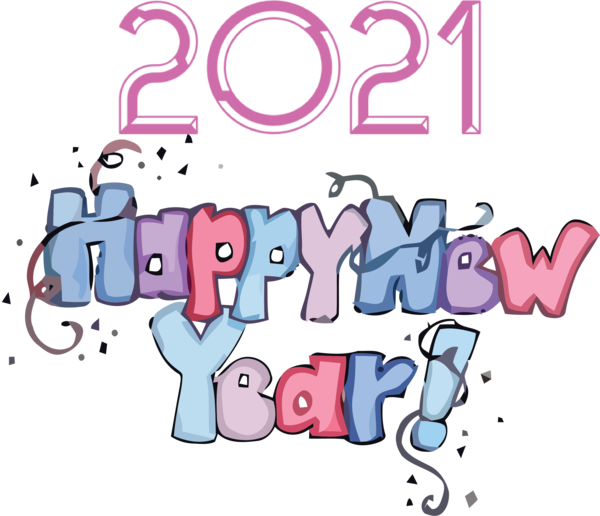 Transparent New Year Birthday Greeting card Wish for Happy New Year 2021 for New Year