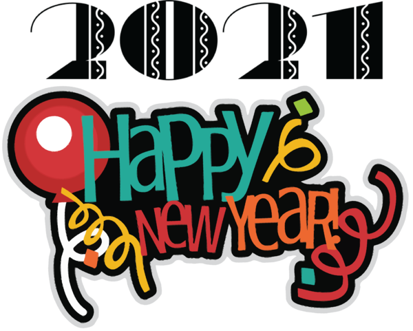 Transparent New Year Logo Cartoon Meter for Happy New Year 2021 for New Year