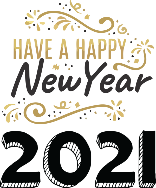 Transparent New Year Logo Calligraphy Meter for Happy New Year 2021 for New Year
