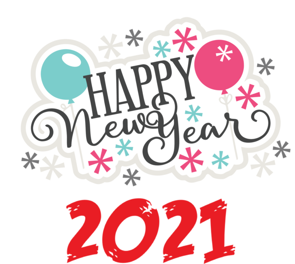 Transparent New Year Logo Line Meter for Happy New Year 2021 for New Year