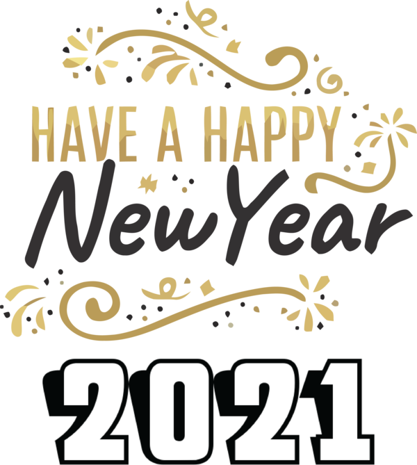 Transparent New Year Logo Calligraphy 2021 for Happy New Year 2021 for New Year