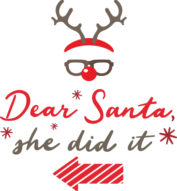 Transparent christmas Reindeer Logo Character for Santa for Christmas