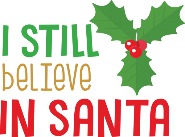 Transparent christmas Logo Flower Leaf for Santa for Christmas