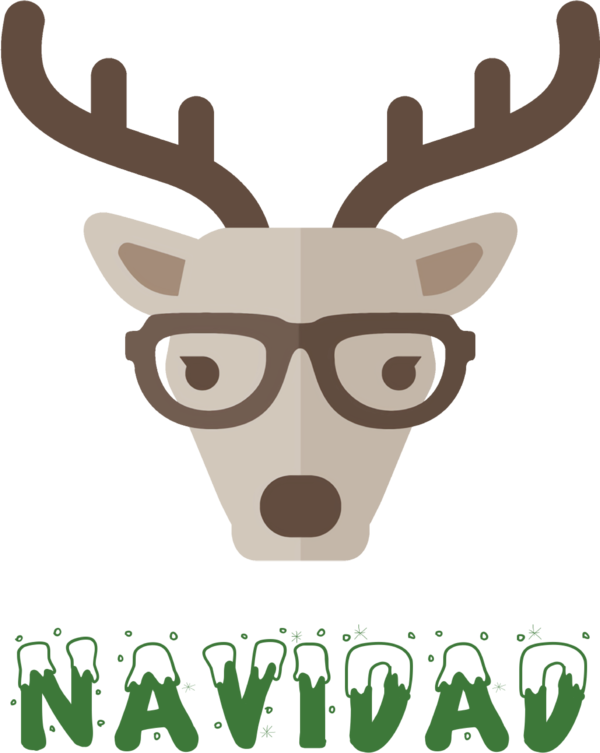 Transparent Christmas Deer Reindeer Red deer for Feliz Navidad for Christmas