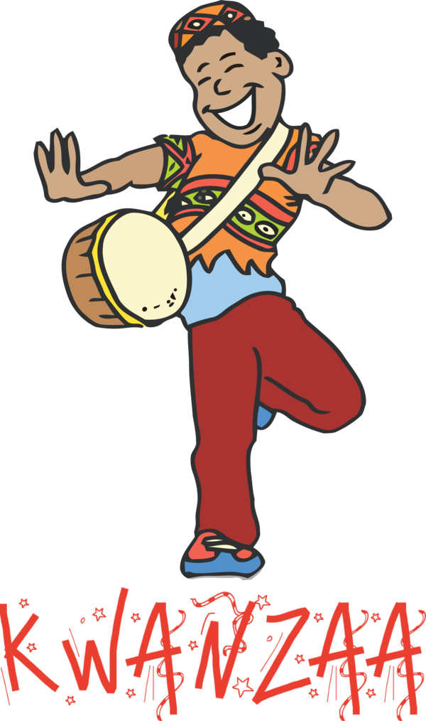 Transparent Kwanzaa Hand drum Cartoon Character for Happy Kwanzaa for Kwanzaa