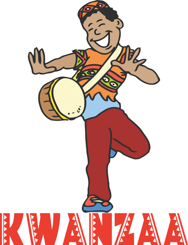 Transparent Kwanzaa Hand drum Cartoon Meter for Happy Kwanzaa for Kwanzaa
