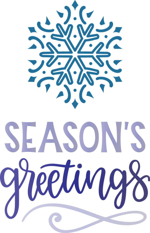 Transparent Christmas Design Text Logo for Snowflake for Christmas