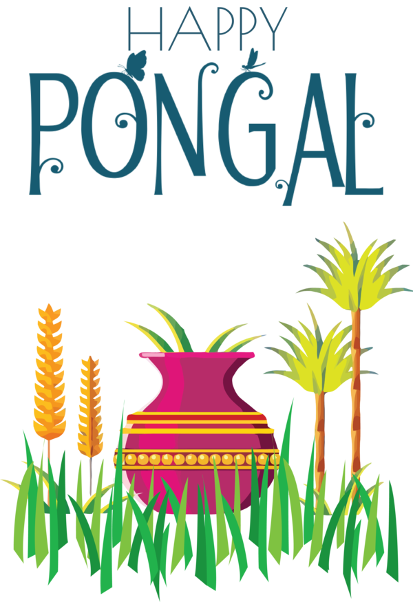 Transparent Pongal Dairy farming Leaf Text for Thai Pongal for Pongal