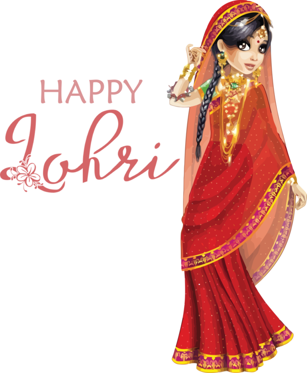 Transparent Lohri Sari Melkan Stubborn for Happy Lohri for Lohri