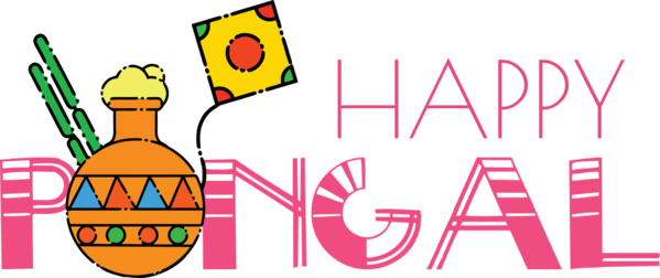 Transparent Pongal Logo Cartoon Meter for Thai Pongal for Pongal