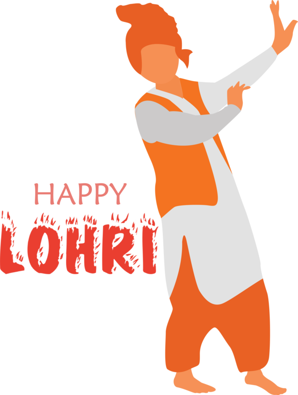 Transparent Lohri Cartoon Icon Text for Happy Lohri for Lohri