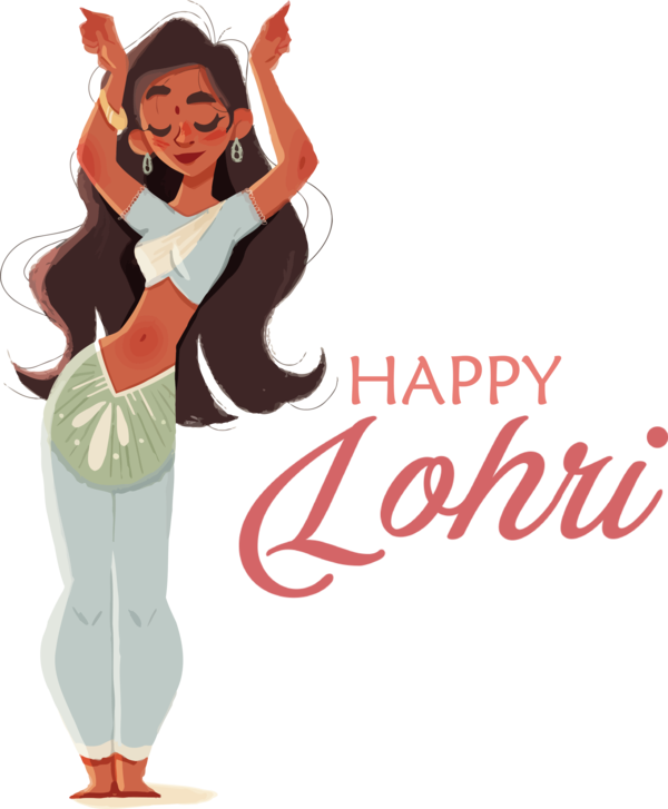 Transparent Lohri Cartoon Drawing for Happy Lohri for Lohri