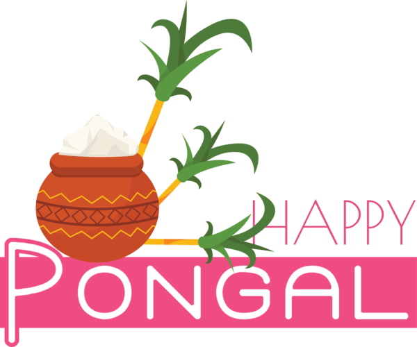 Transparent Pongal Logo Flower Natural food for Thai Pongal for Pongal