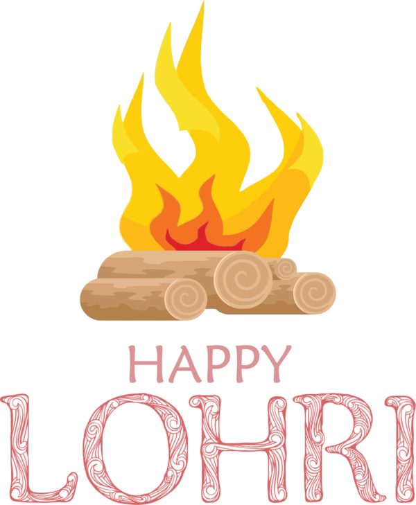 Transparent Lohri Logo Line Meter for Happy Lohri for Lohri
