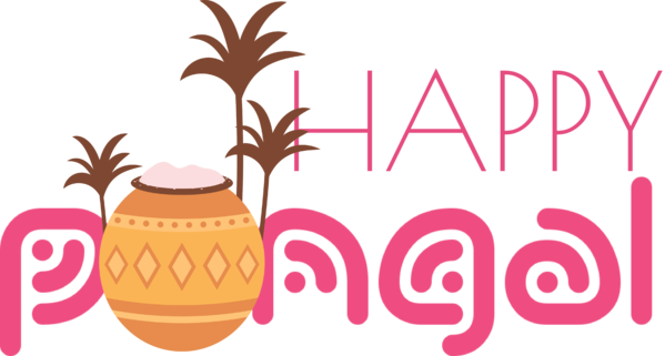 Transparent Pongal Logo Text Flower for Thai Pongal for Pongal