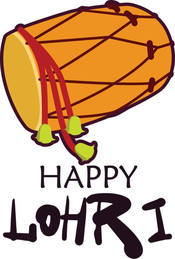 Transparent Lohri Cartoon Drum Hand drum for Happy Lohri for Lohri