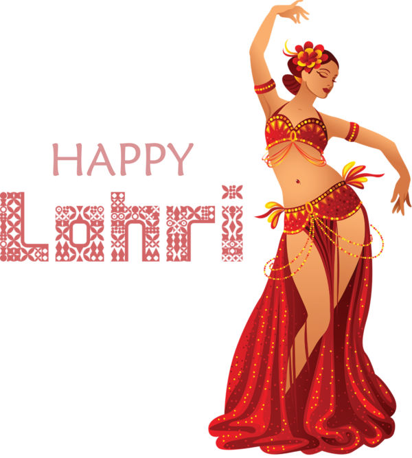 Transparent Lohri Drawing Indian classical dance Ballet for Happy Lohri for Lohri