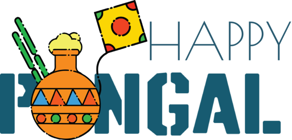Transparent Pongal Logo Yellow Meter for Thai Pongal for Pongal