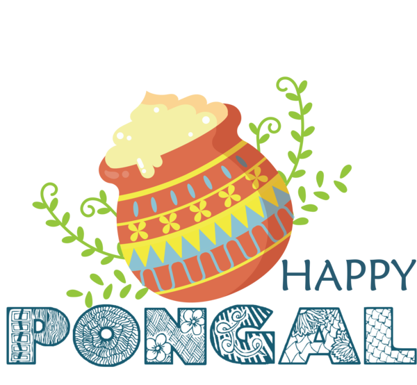 Transparent Pongal Logo Watercolor painting Royalty-free for Thai Pongal for Pongal