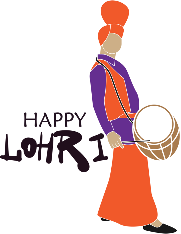 Transparent Lohri Clothing Cartoon Drawing for Happy Lohri for Lohri