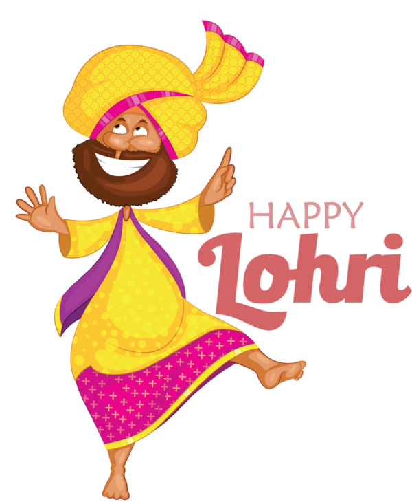 Transparent Lohri Culture Culture of India Cartoon for Happy Lohri for Lohri