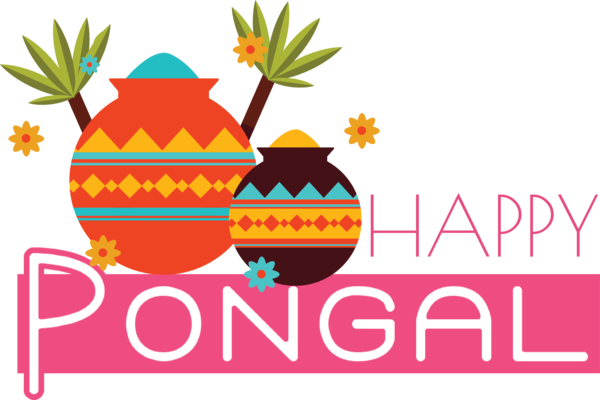 Transparent Pongal Text Logo Design for Thai Pongal for Pongal