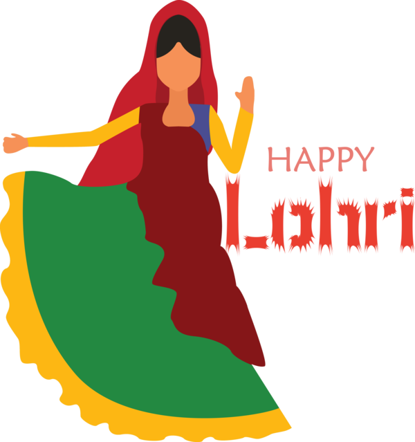 Transparent Lohri Folk dance Cartoon Clothing for Happy Lohri for Lohri