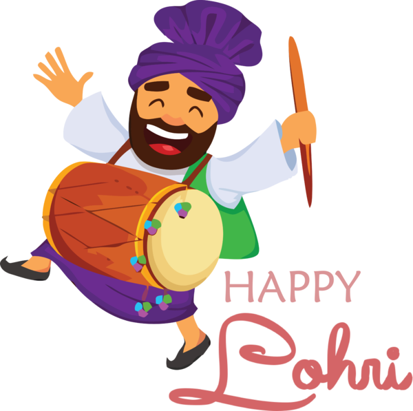 Transparent Lohri Cartoon Bhangra Royalty-free for Happy Lohri for Lohri