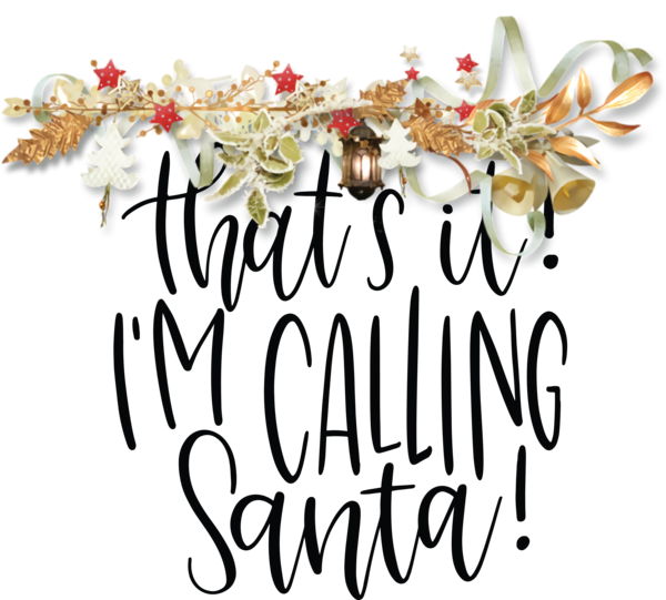 Transparent Christmas Floral design Font Meter for Santa for Christmas