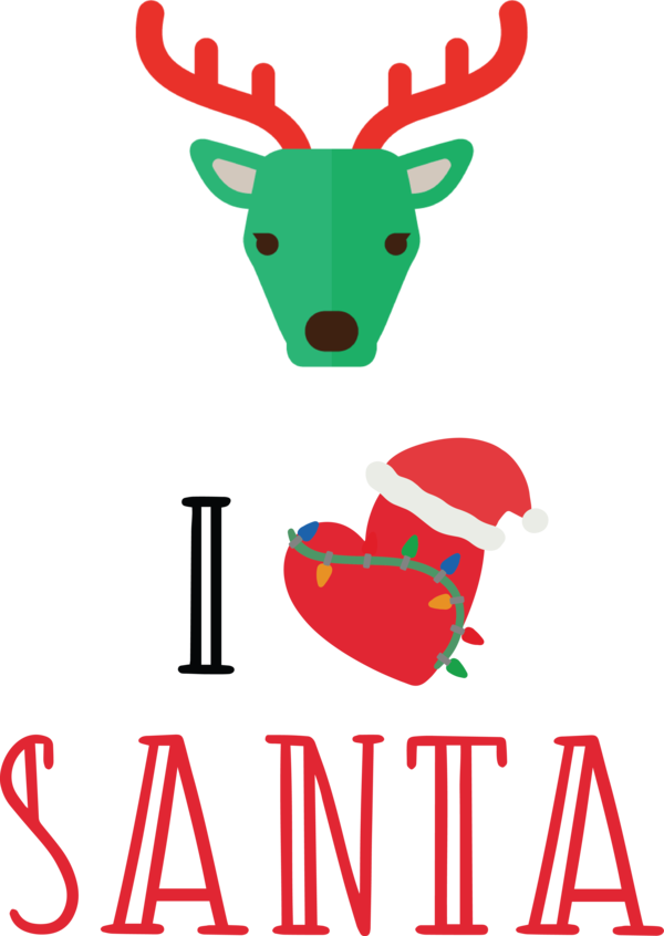 Transparent Christmas Reindeer Logo Character for Santa for Christmas