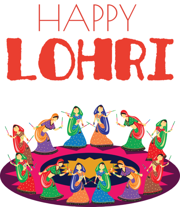Transparent Lohri Design Folk dance Costume design for Happy Lohri for Lohri