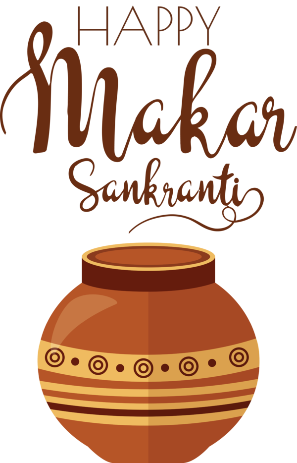 Transparent Happy Makar Sankranti Logo Calligraphy Meter for Makar Sankranti for Happy Makar Sankranti