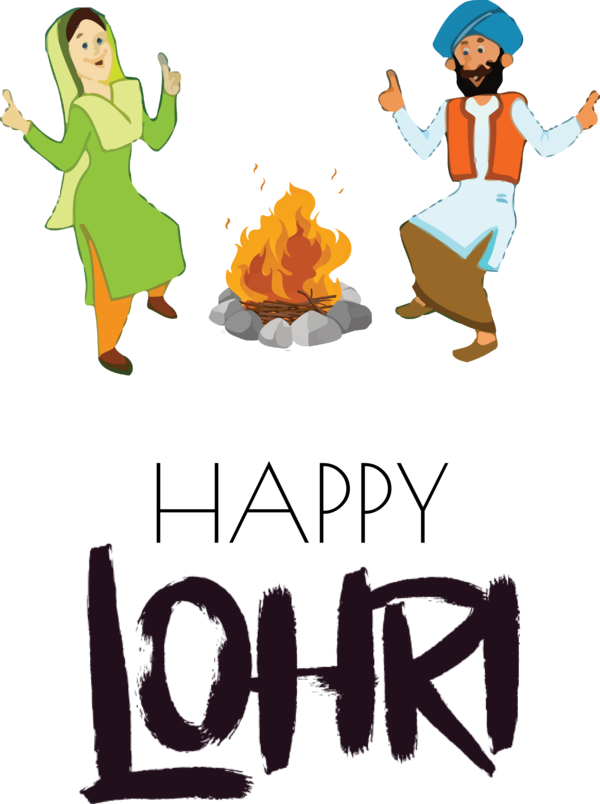 Transparent Lohri Lohri Cartoon Design for Happy Lohri for Lohri