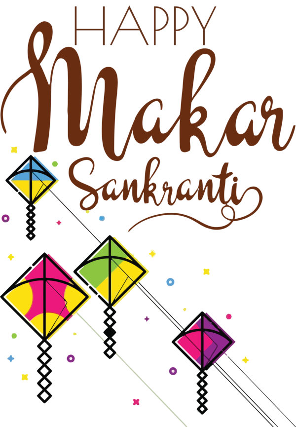 Transparent Happy Makar Sankranti Line Triangle Meter for Makar Sankranti for Happy Makar Sankranti