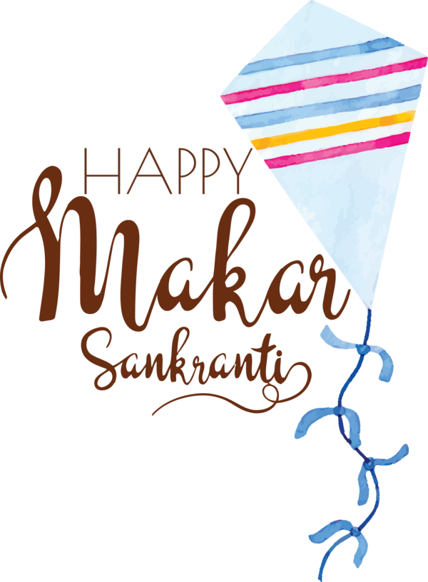 Transparent Happy Makar Sankranti Logo Calligraphy Line for Makar Sankranti for Happy Makar Sankranti